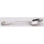 A George III silver Fiddle, Thread and Shell pattern basting spoon, maker William Eley,