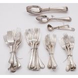 A matched silver Old English Thread pattern part flatware service,