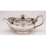 A George III silver circular teapot, maker W.