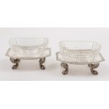 A pair of George V silver sweetmeat stands, maker Pairpoint Brothers, London,