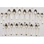 An Old English pattern matched flatware service, various makers and dates: crested,