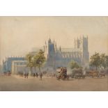 Richard Henry Wright [1857-1930]- Westminster Abbey and St Margaret's:- signed and dated R H Wright