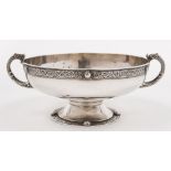 A George V silver two-handled bowl, maker Finnigans Ltd, Dublin,