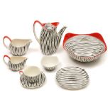 A Midwinter Fashion Shape part coffee and dinner service in the Zambesi pattern: after a design by