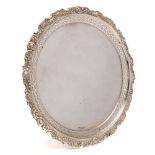 A Victorian silver salver, maker's mark worn possibly William Davenport, Birmingham,