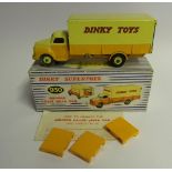 Dinky No 930 Bedford Pallet Jekta Van: two tone orange/yellow bodywork 'Dinky Toys' livery,