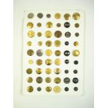 A collection of fifty four hunt buttons:, including Tyndale Hunt Club, Chilmark and others.