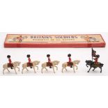 A set of six Guardsmen on horseback by J Hill & Co, England:, including standard bearer,