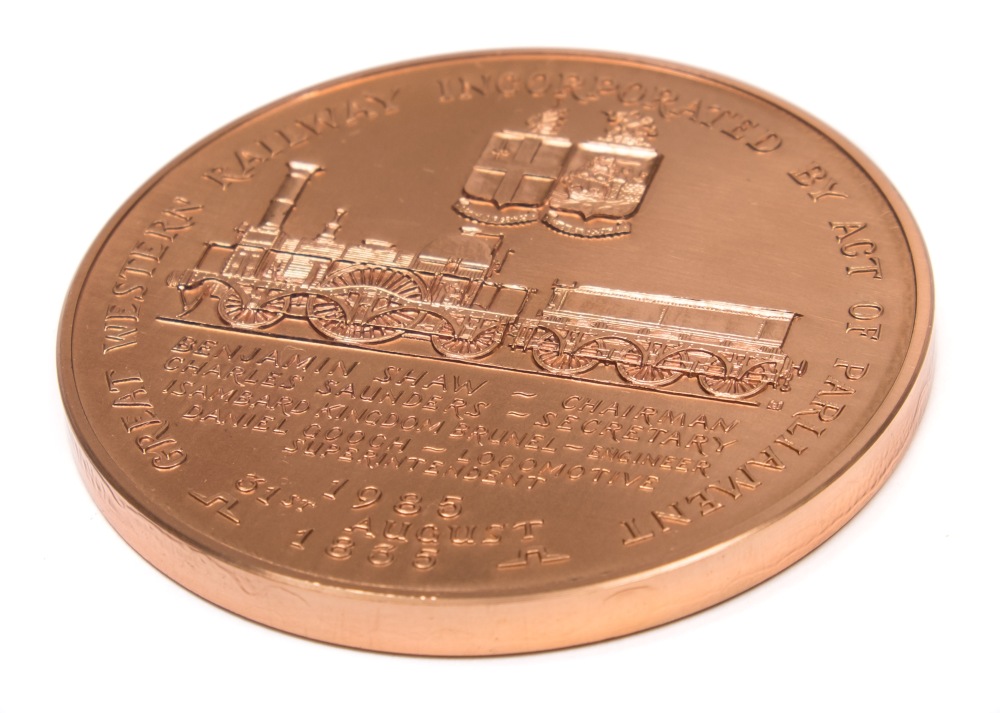 A 9ct gold Royal Mint GWR 150th Anniversary Medal:, - Image 2 of 4