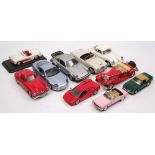 A collection of various 1/18th scale model cars:, including a Porsche 911,