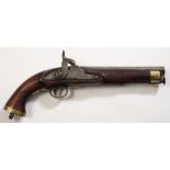 A 19th century percussion cap cavalry pistol:,