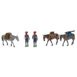 A collection of handmade and hand painted Indian Army and Indian Mountain Artillery figures:,