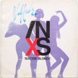 WITHDRAWN Micheal Hutchence, INXS 'Suicide Blonde' signed 12 inch single cover:,