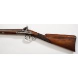 A 19th century double barrel side by side percussion shotgun by Noon:,