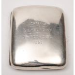 A Victorian Grenadier Guards presentation silver cigarette case, maker William Neale,