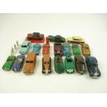 A collection of Dinky cars:, including a Sunbeam Alpine, a Bristol 450 (163),