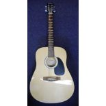 A Clifton six-string acoustic guitar: 41 ins Western Guitar No 051624.