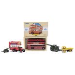 A collection of various vintage commercial vehicles and trolley buses by Corgi,