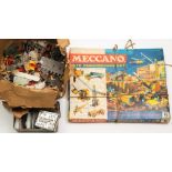 A Meccano No 5 'Site Engineering Set', together with a collection of miscellaneous figures etc:.