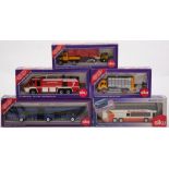 A Siku 1/55 scale model Airport Fire Engine:, together with a Hinged Bus, an MB -coach,