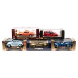 Five 1/18th scale model cars:, comprising a VW Khaman Ghia, a Mercedes A-Class, a Honda NSX,