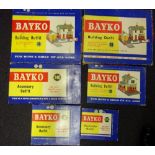 Six Bayko building sets:, No's 12c 13c 13 14c 14 14 all in original boxes.