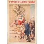 A WWI French poster ''2ème Emprunt de La Défense Nationale by Alcide Theophile Robaudi (1850-1928):,