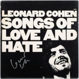 WITHDRAWN Leonard Cohen 'Songs of Love and Hate' signed album cover:, with note of provenance,