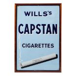 A mid-20th century enamel advertising sign for 'Wills Capstan cigarettes':,