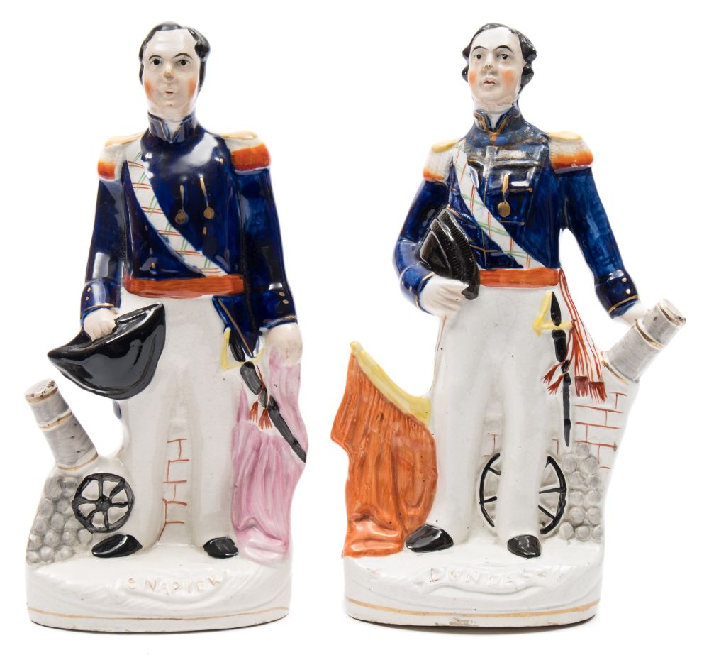 A pair of Staffordshire pottery portrait figures of Admiral Sir Dean Dundas and Admiral Sir John