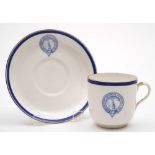 A Doulton Burslem porcelain cup and saucer for the British Antarctic Expedition 1901-1904: printed