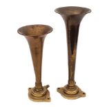 Two brass ships' air horns by Desilux, London:,
