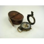 A WWI period prismatic compass by J H Steward, London:, in leather case:.
