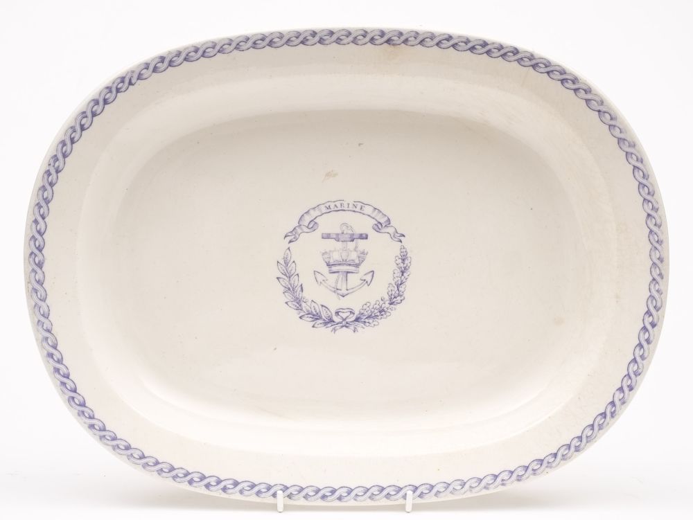 An oval meat plate for General Merchant Marine by Minton:,