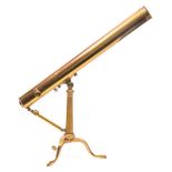 A 19th century 2 1/2 inch refracting astronomical telescope by Cary, London:,