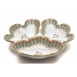 A Red Star Line First Class turquoise 'Wisteria' pattern trefoil serving dish by Stonier & Co,