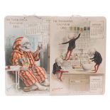 After Dr Louis Crusius (1862-1898) a set of five Antikamnia calendars for 1897,1898, 1899,