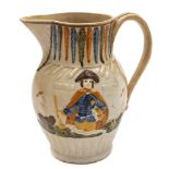 A Prattware 'Earl St.Vincent' jug: commemorating the victory at Cape St.