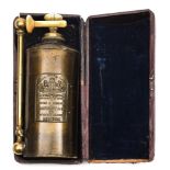 A 19th century lacquered brass and ivory 'Horne's Royal Patent Pneumatic Safety Enema' by Savigny &