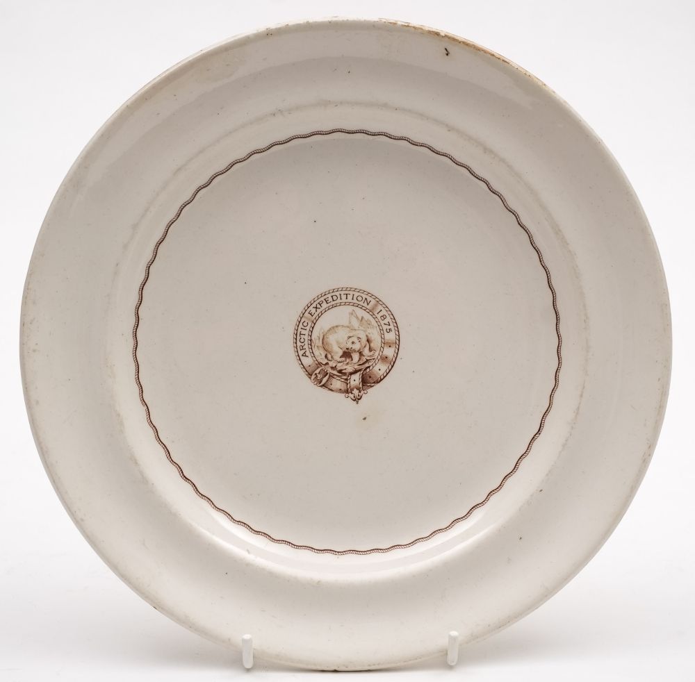 A Copeland & Sons pottery plate for the British Arctic Expedition 1875-76: made for the steam ship