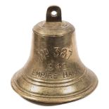 The ship's bell from the United Towing Company deep sea tug' Empire Harry':,