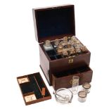 A 19th century mahogany domestic medicine chest:,