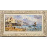 L Lewis [19/20th Century]- Busy fisherfolk on the coast:- a pair,