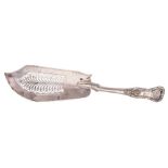 A George III silver Kings pattern fish slice, maker Paul Storr London 1820:, crested,