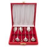 A set of six Danish silver sundae spoons, maker W & S Sorensen, Sterling,