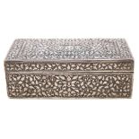 A Chinese silver box and cover: of rectangular form,