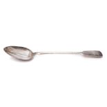 A Victorian provincial silver fiddle pattern serving spoon, maker Thomas Stone, Exeter,