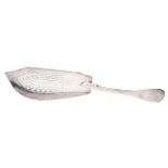 A George III fiddle pattern fish slice, maker William Eley,William Fearn & William Chawner, London,