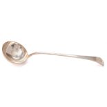 A George III provincial silver Old English pattern soup ladle, maker Thomas Eustace, Exeter,