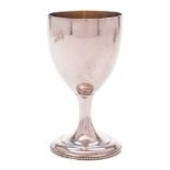 A George III silver goblet, maker's mark worn possibly W.